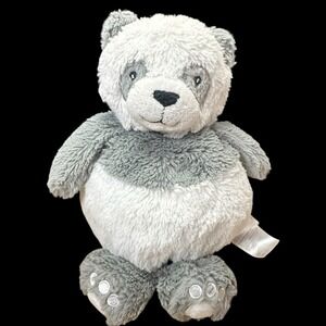 Little Miracles Panda Bear Plush 12" Gray White Chubby Stuffed Animal Toy